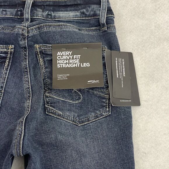 Silver Jeans Womans Size 24x31 Indigo Blue Avery Straight Curvy High Rise - Picture 16 of 16
